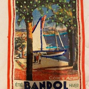 Vintage 1990s Ete Bandol Hiver French art tote